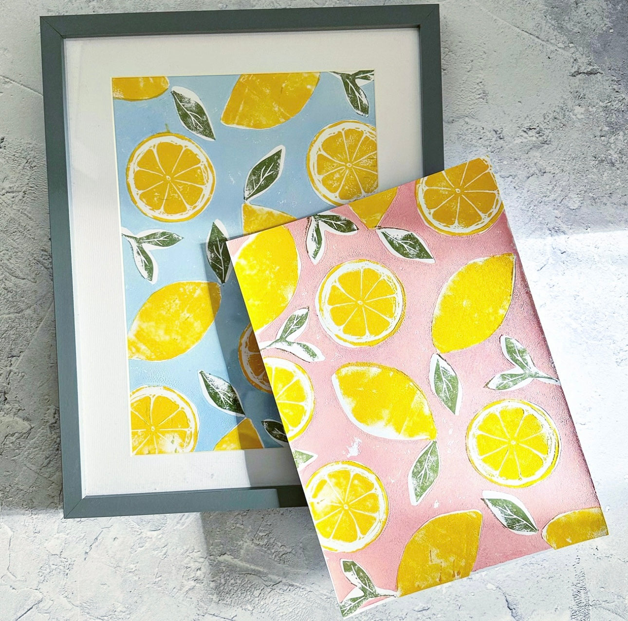 Lemons A4 Lino Print