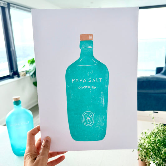 Papa Salt A4 Lino Print