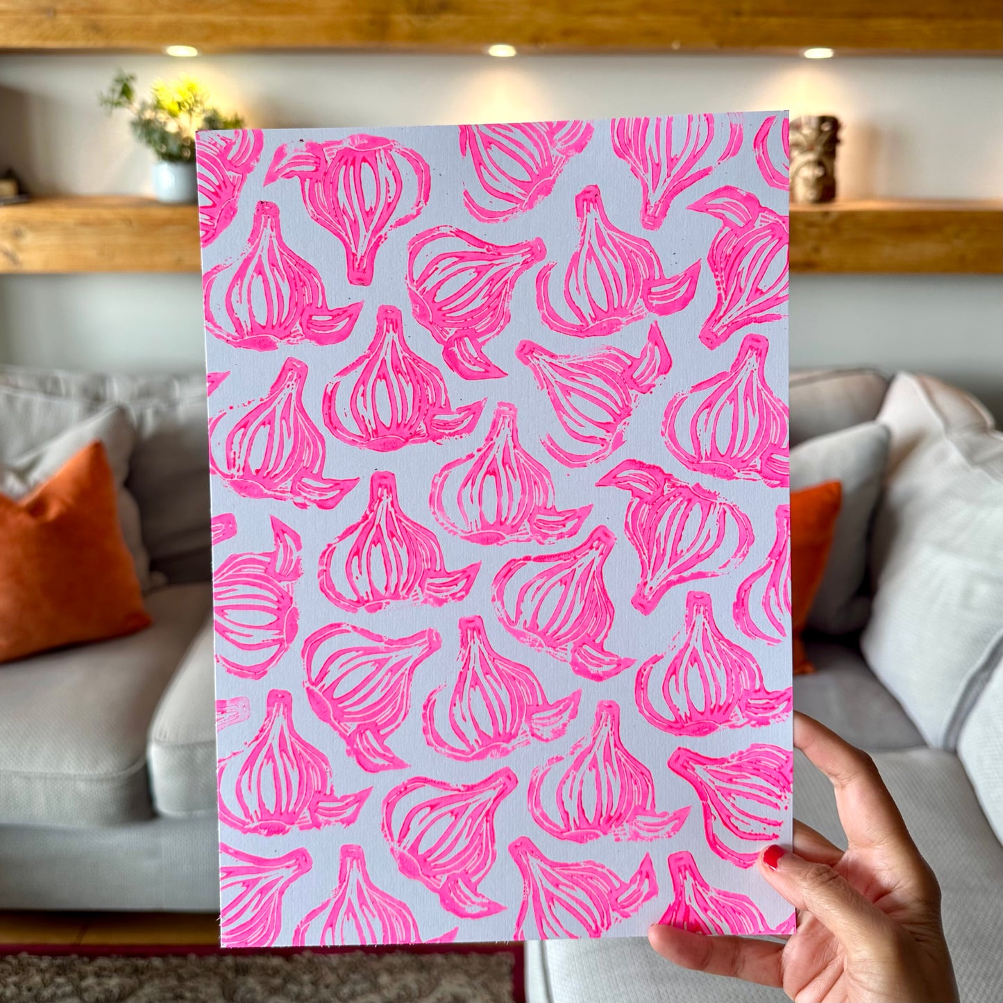 Garlic A4 Lino Print