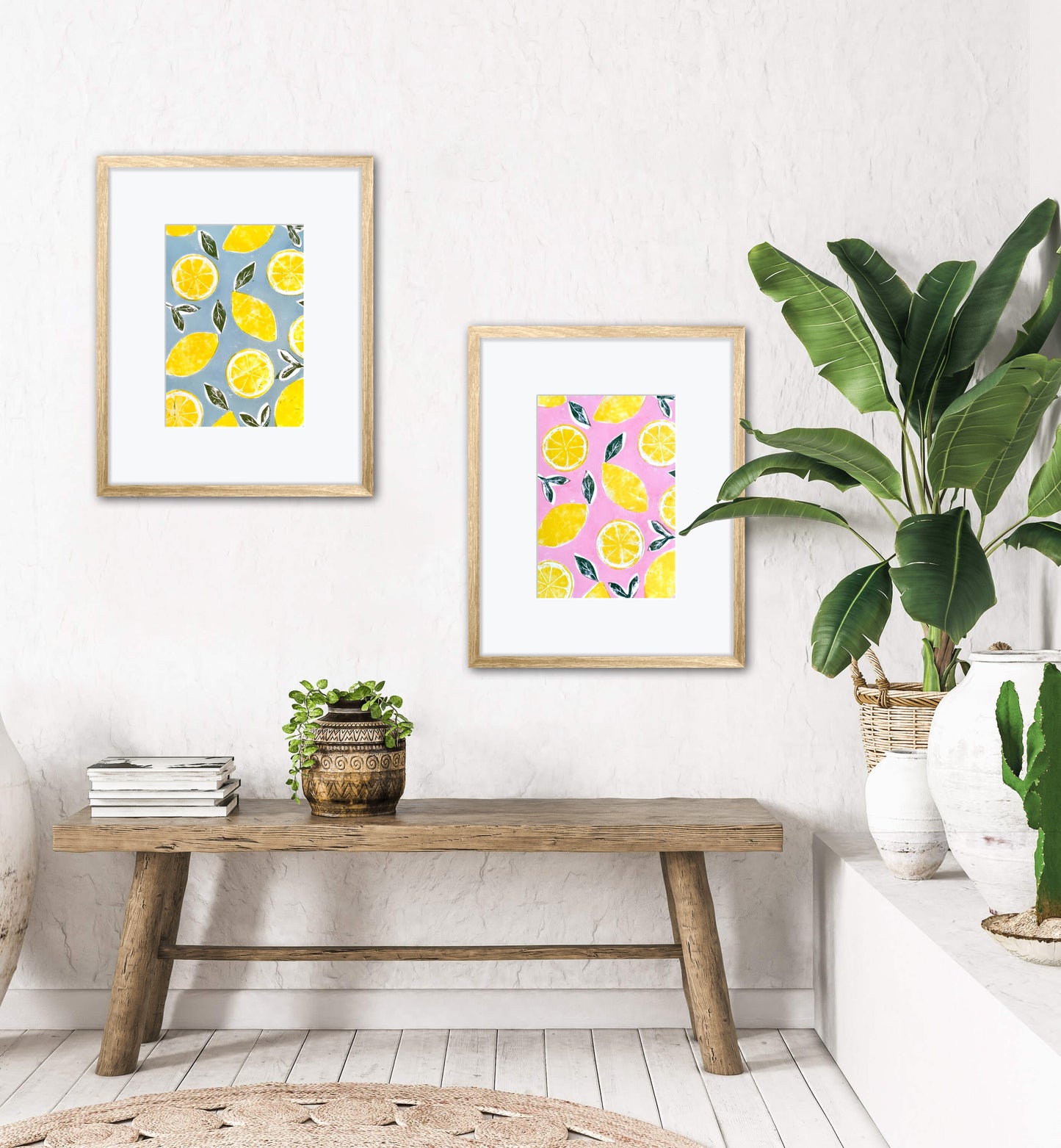 Lemons A4 Lino Print
