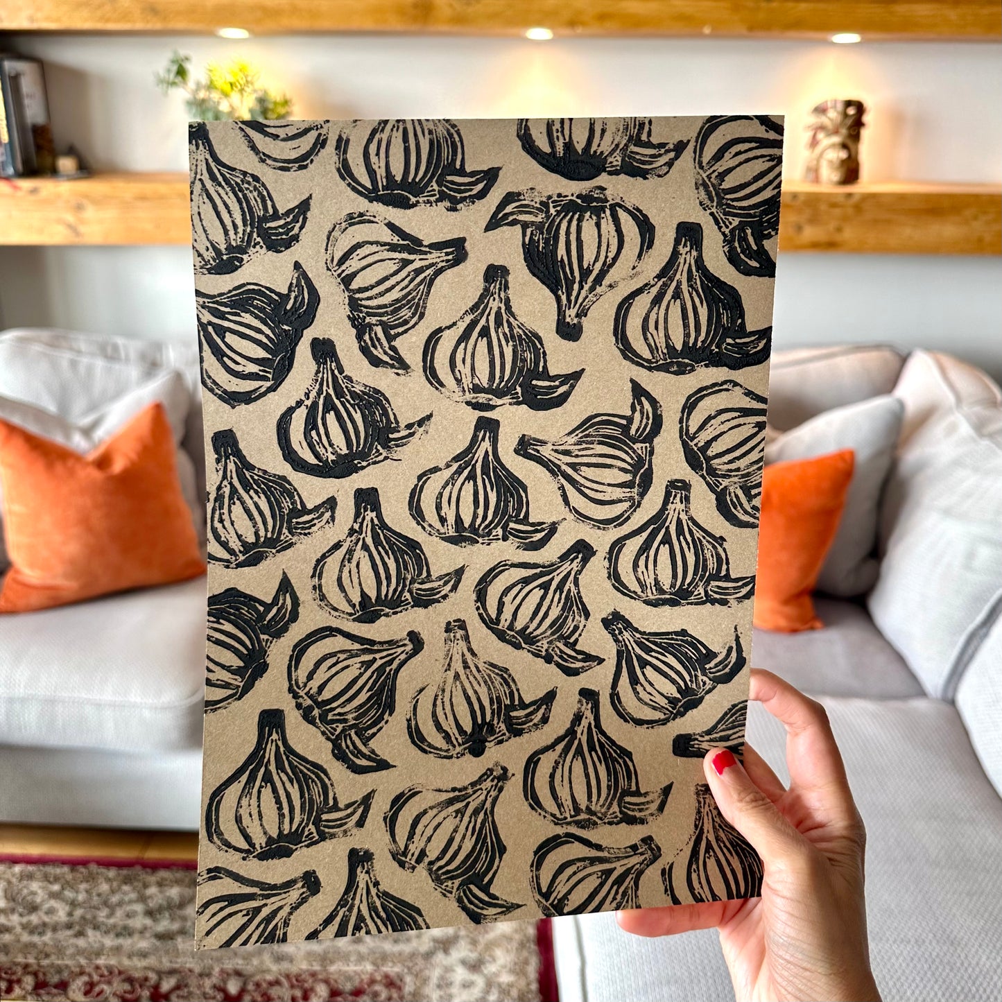 Garlic A4 Lino Print