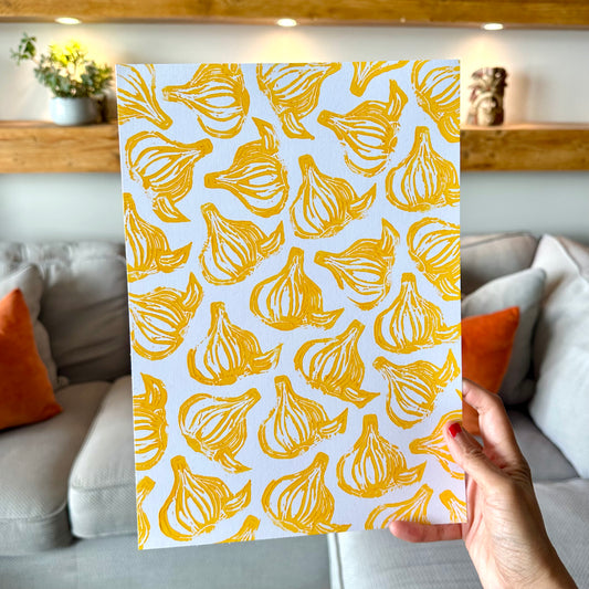 Garlic A4 Lino Print