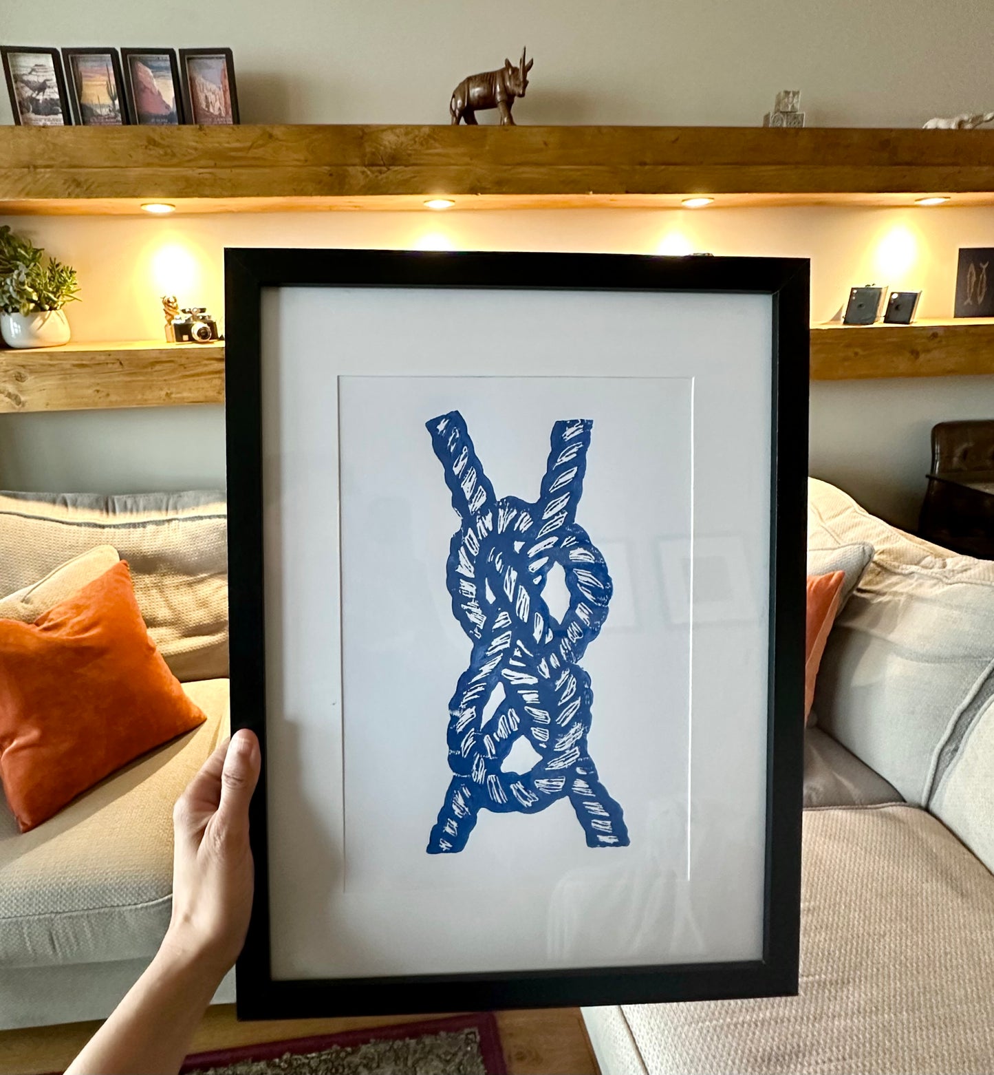 Nautical Knot A4 Lino Print