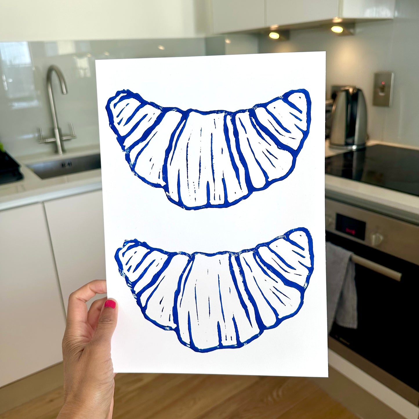 Croissants A4 Lino Print