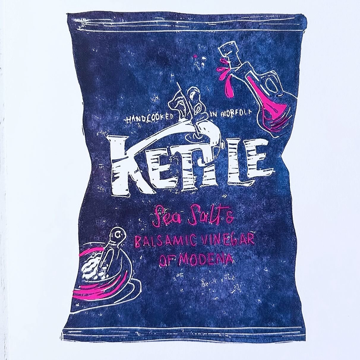 Kettle Crisps A4 Lino Print
