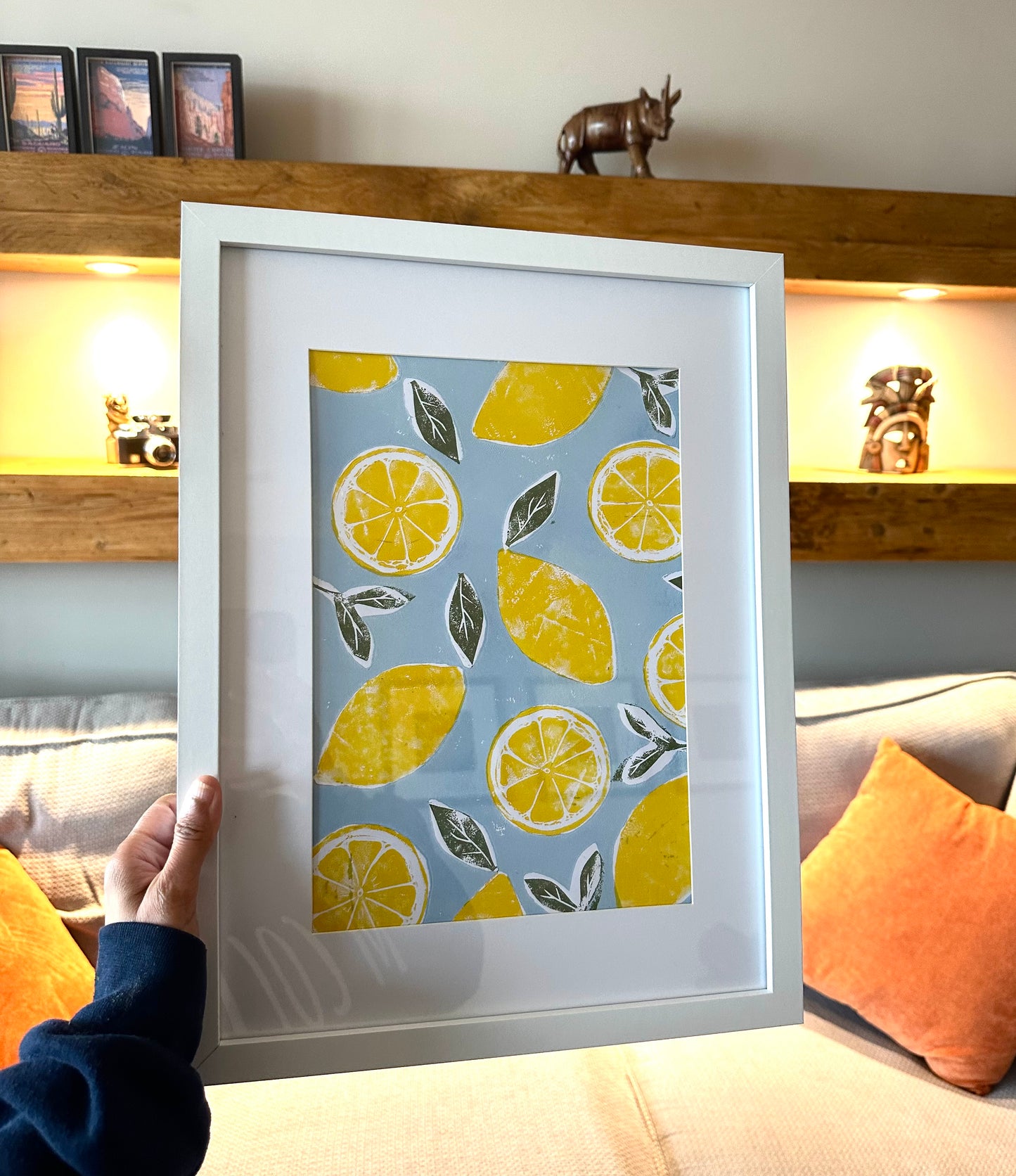 Lemons A4 Lino Print