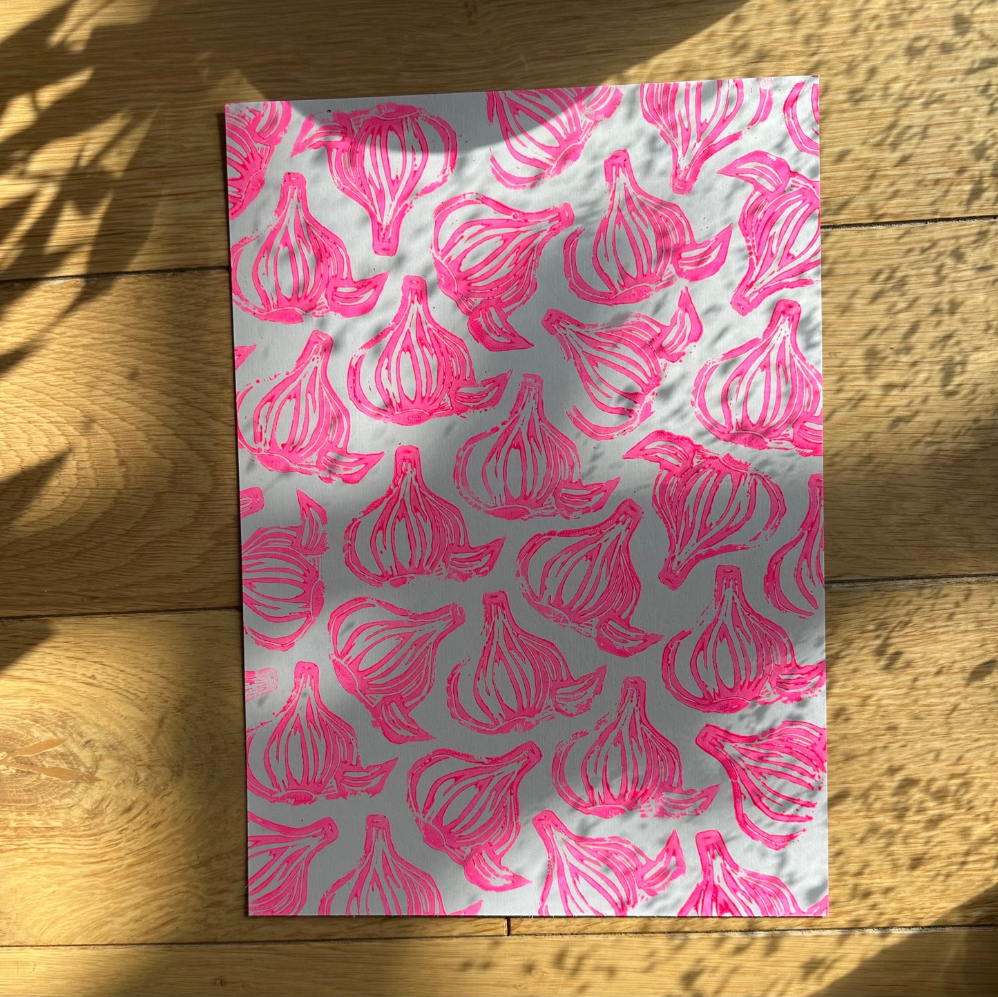 Garlic A4 Lino Print