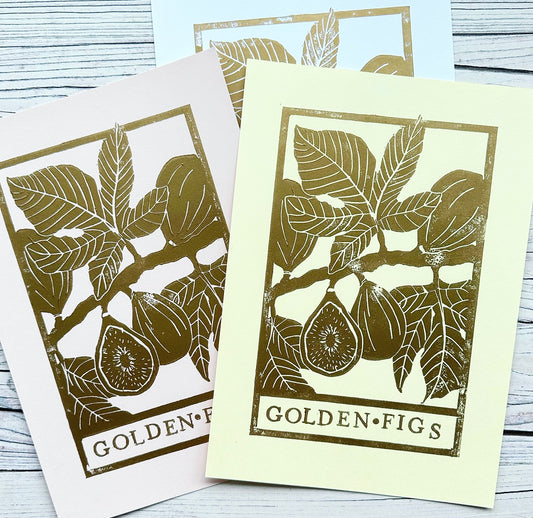 Golden Figs A4 Lino Print