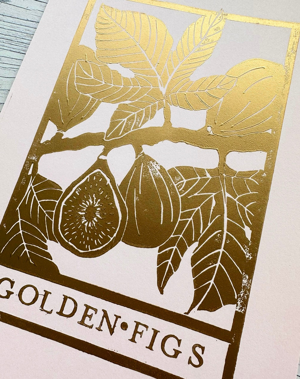 Golden Figs A4 Lino Print