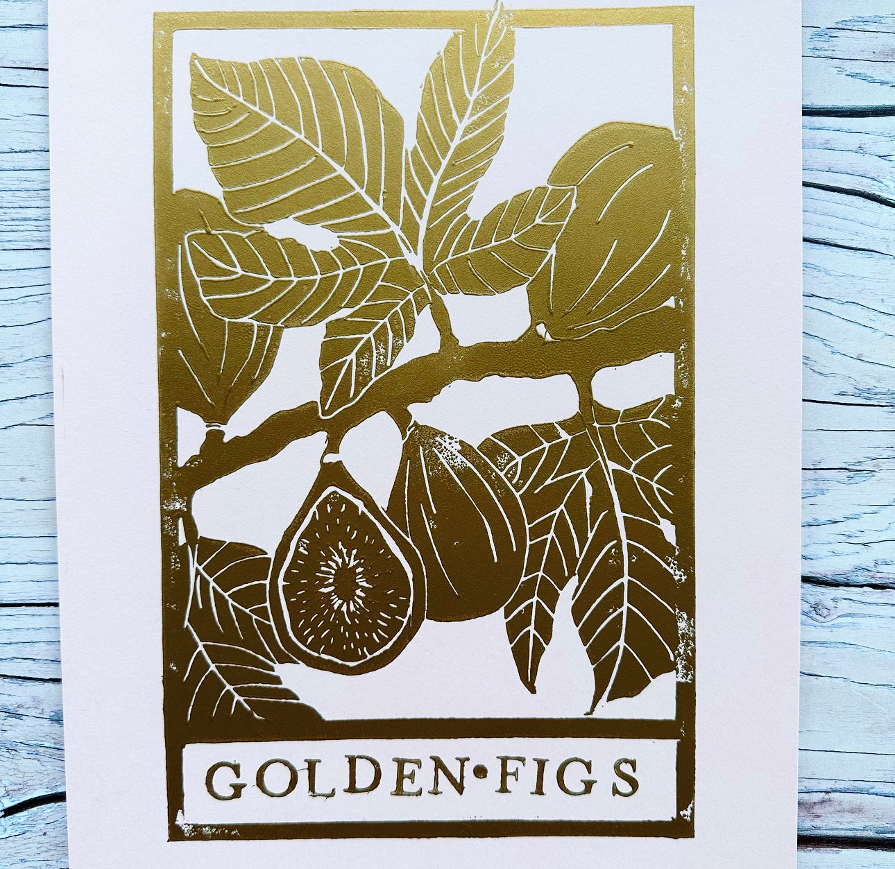 Golden Figs A4 Lino Print