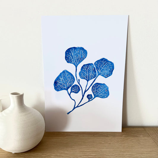 Eucalyptus Leaves A4 Lino Print