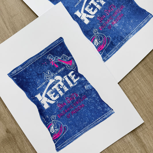 Kettle Crisps A4 Lino Print