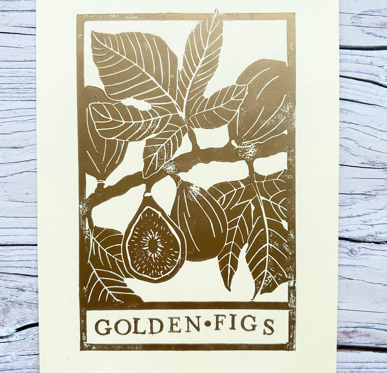 Golden Figs A4 Lino Print