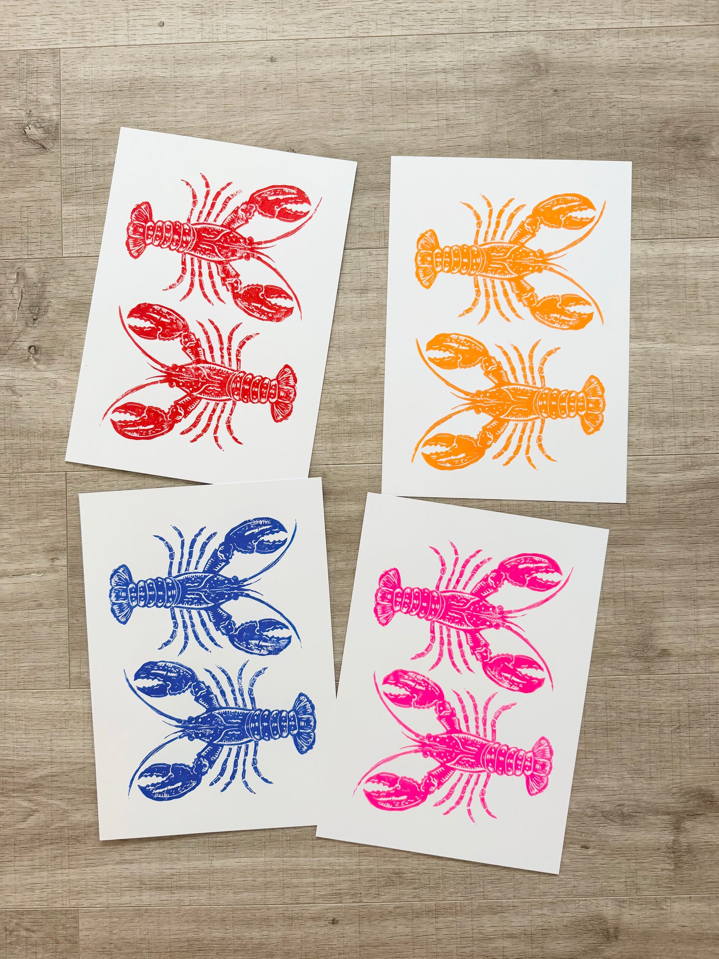 Lobster A4 Lino Print