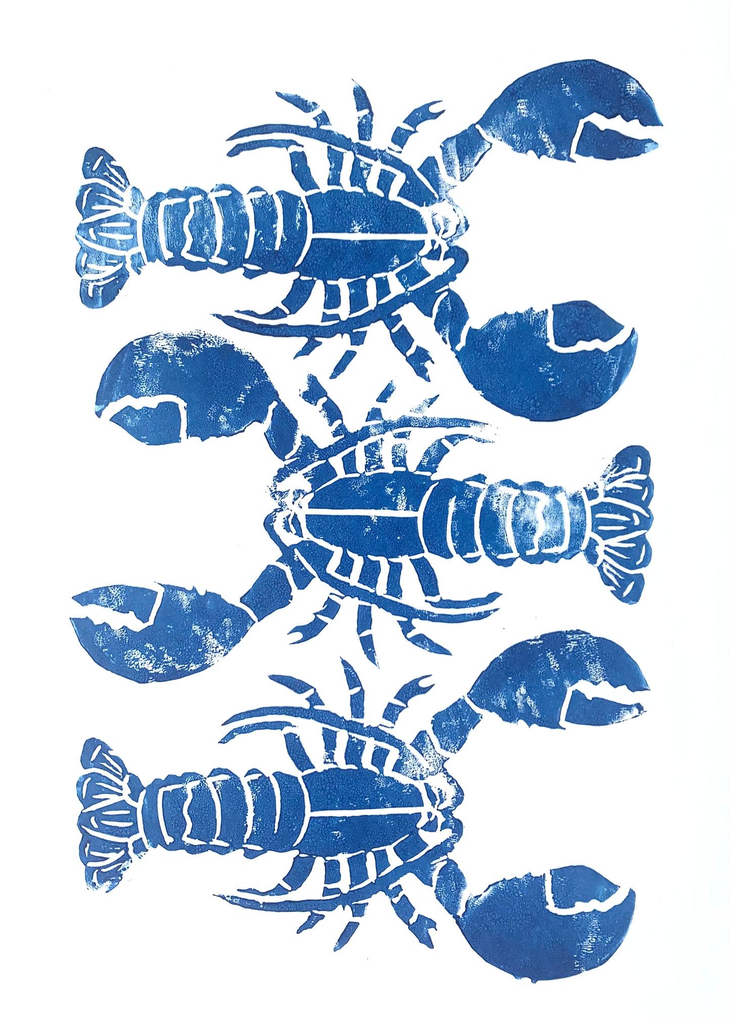 Triple Lobster A4 Lino Print