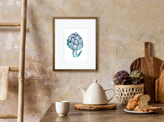 Artichoke A5 Lino Print