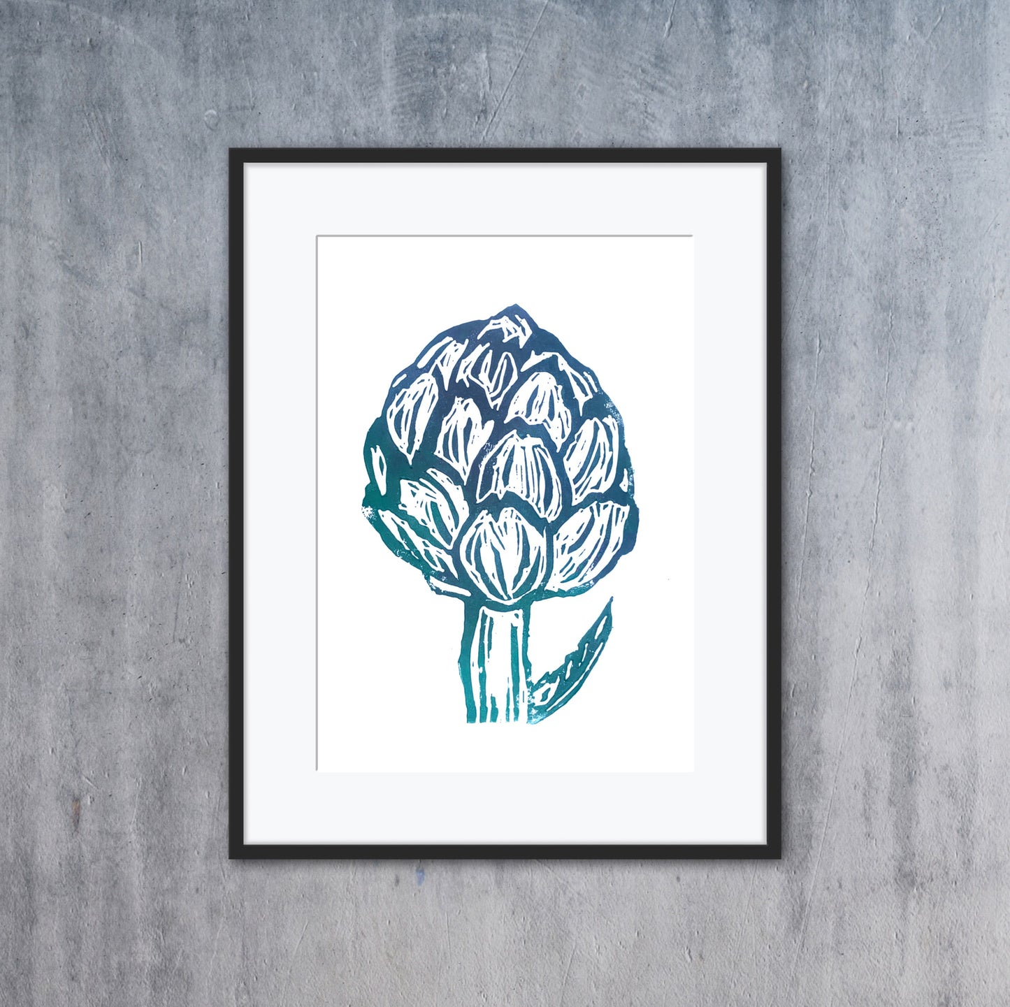 Artichoke A5 Lino Print