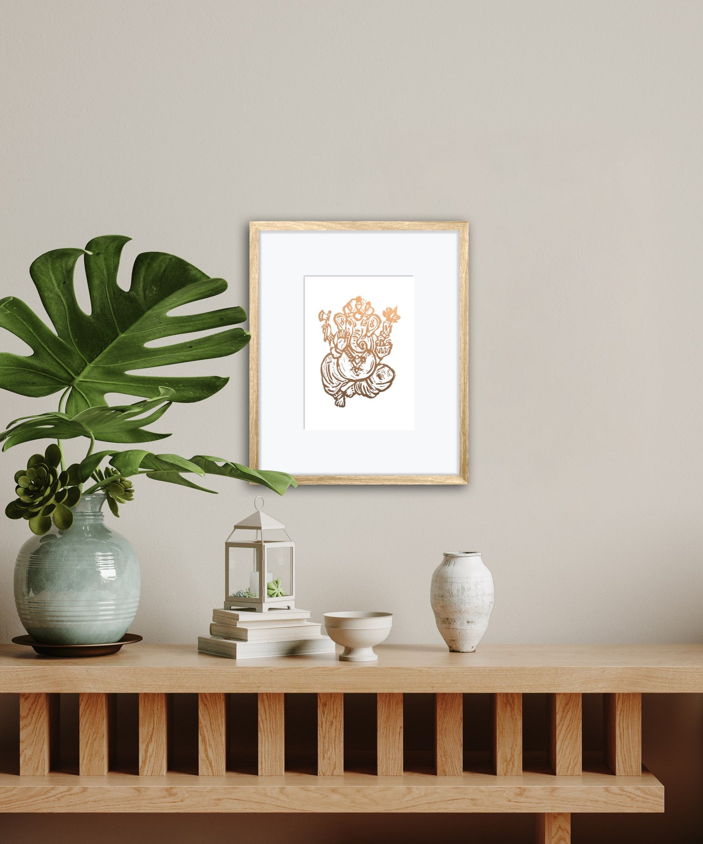 Gold Ganesh A5 Lino Print