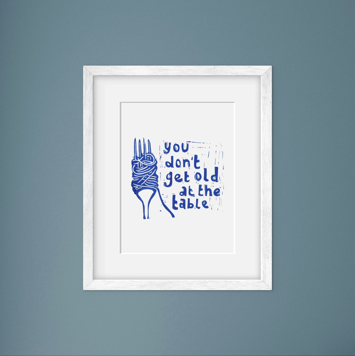 You Don't Get Old At The Table Lino Print A4