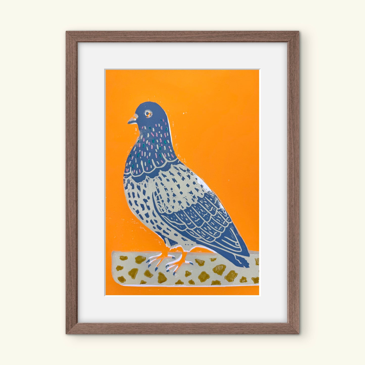 Pigeon A4 Lino Print