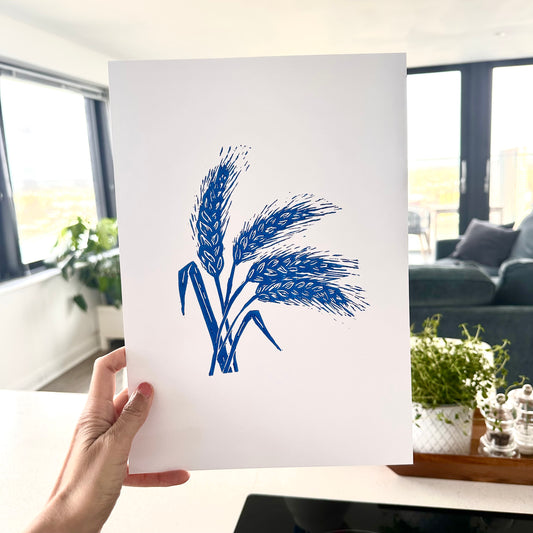Wheat A4 Lino Print