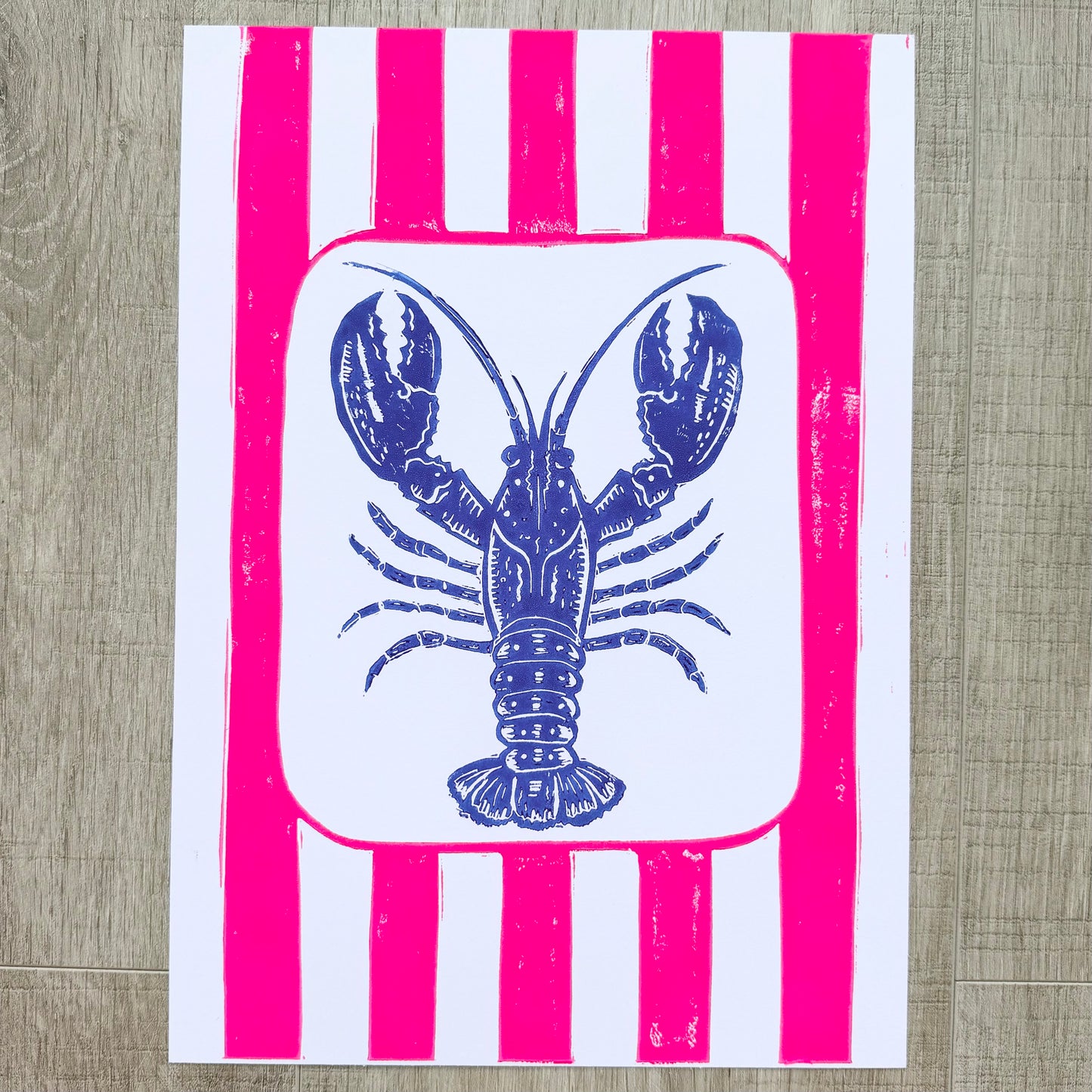 Lobster A4 Lino Print