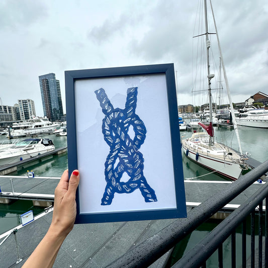 Nautical Knot A4 Lino Print