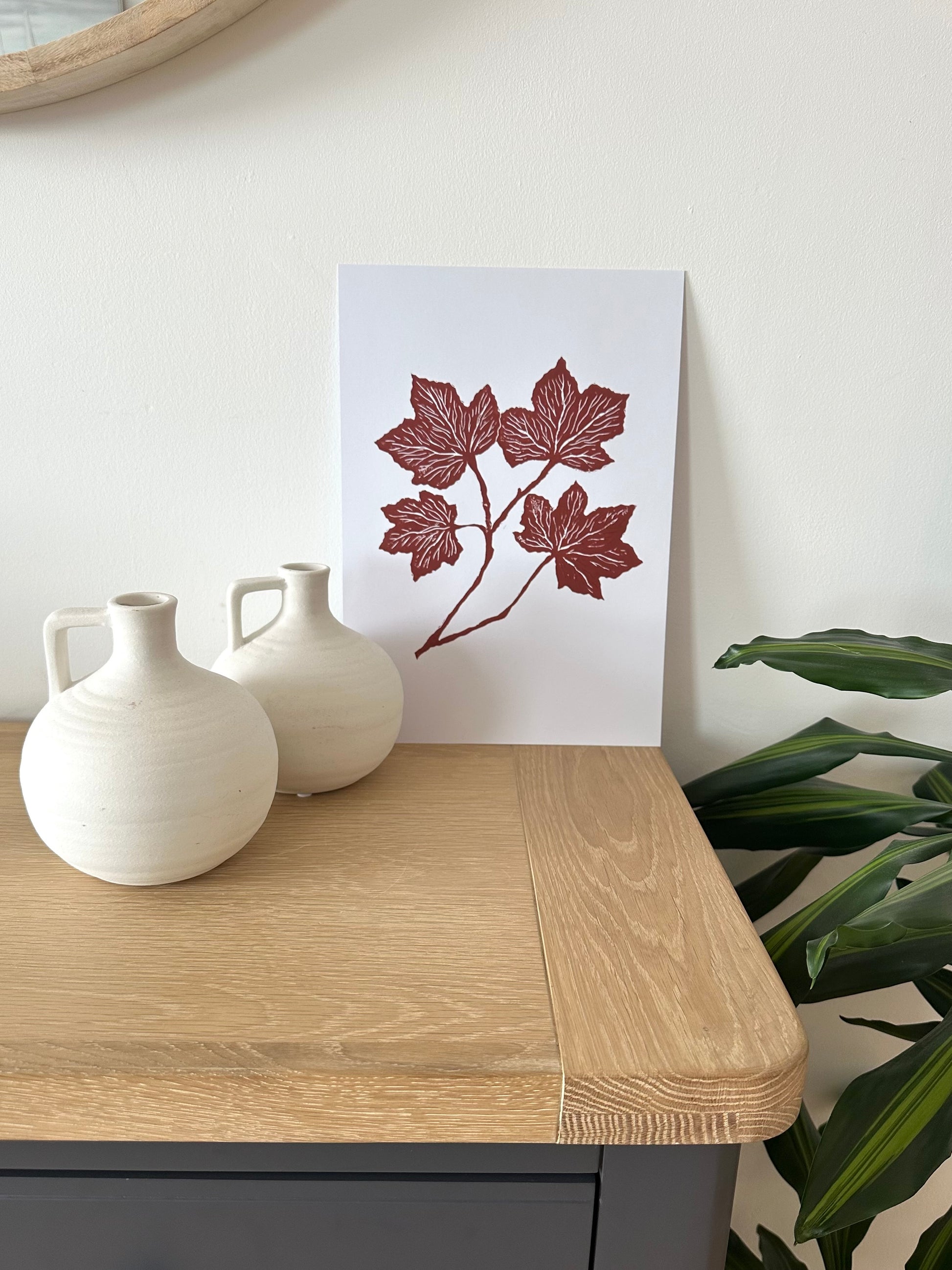 Print Maple Maple Leaves A4 Lino Print – Sundowner Studio
