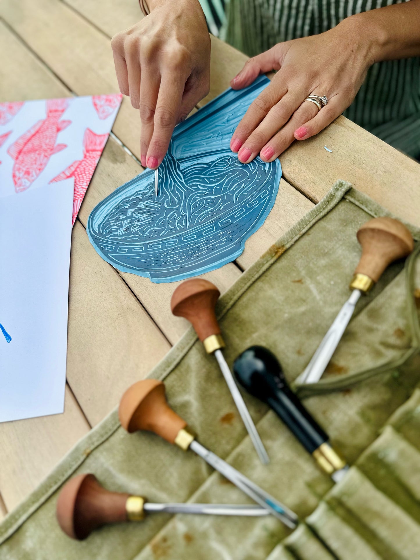 Bowl of Noodles A4 Lino Print