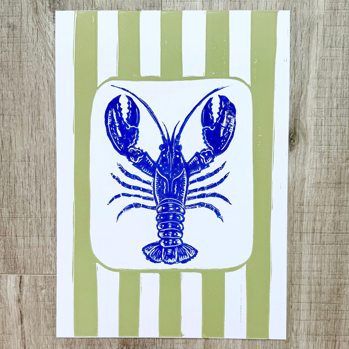 Lobster A4 Lino Print