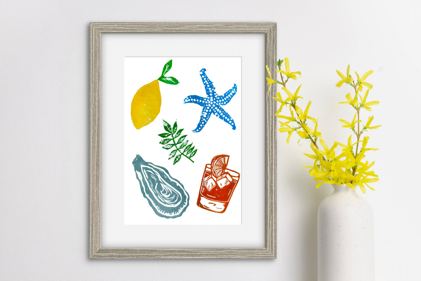 Summer Lino Print A4