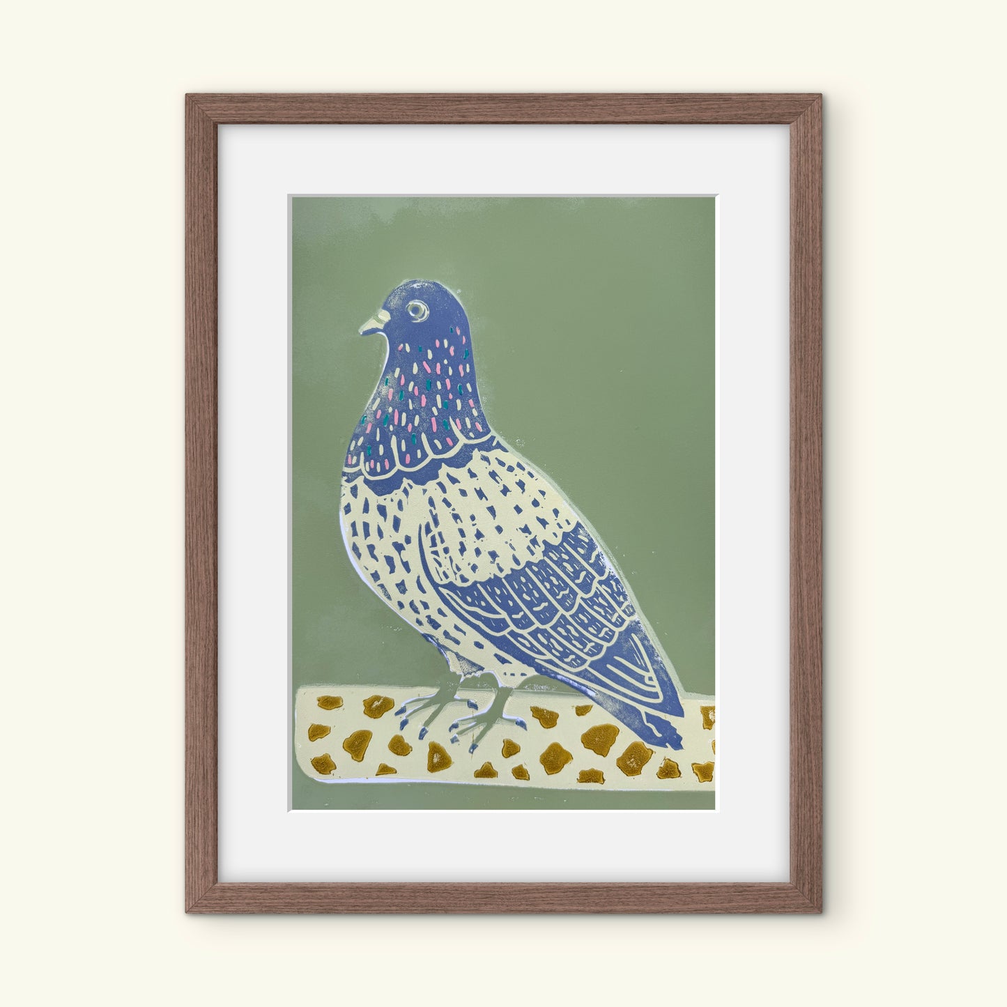 Pigeon A4 Lino Print