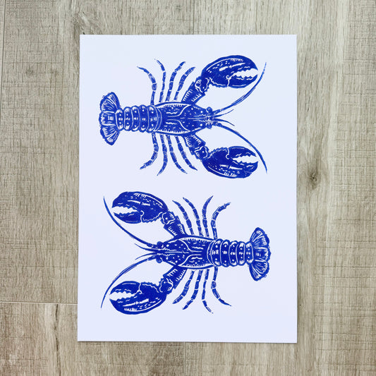 Lobster A4 Lino Print