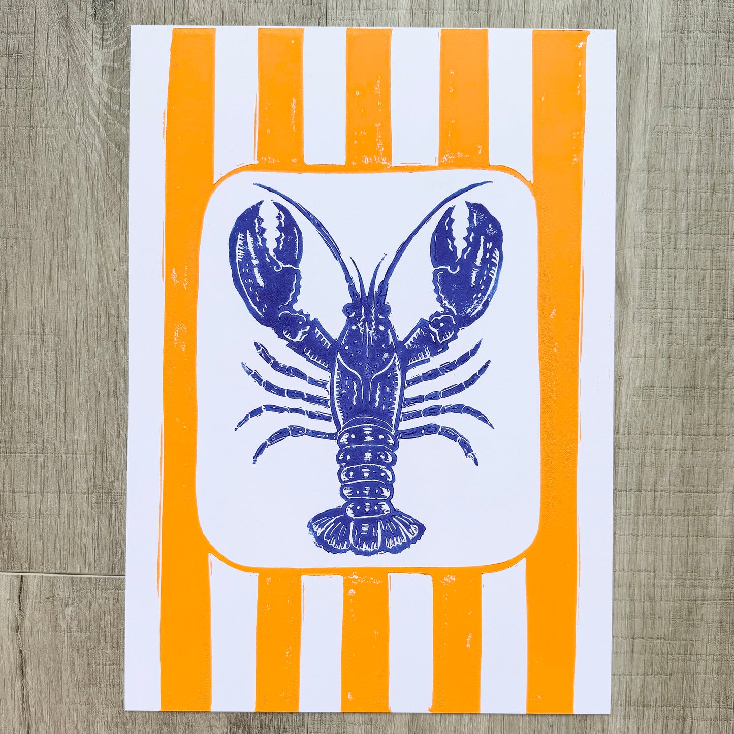 Lobster A4 Lino Print