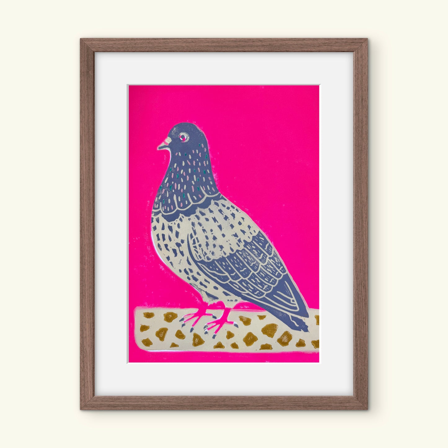 Pigeon A4 Lino Print