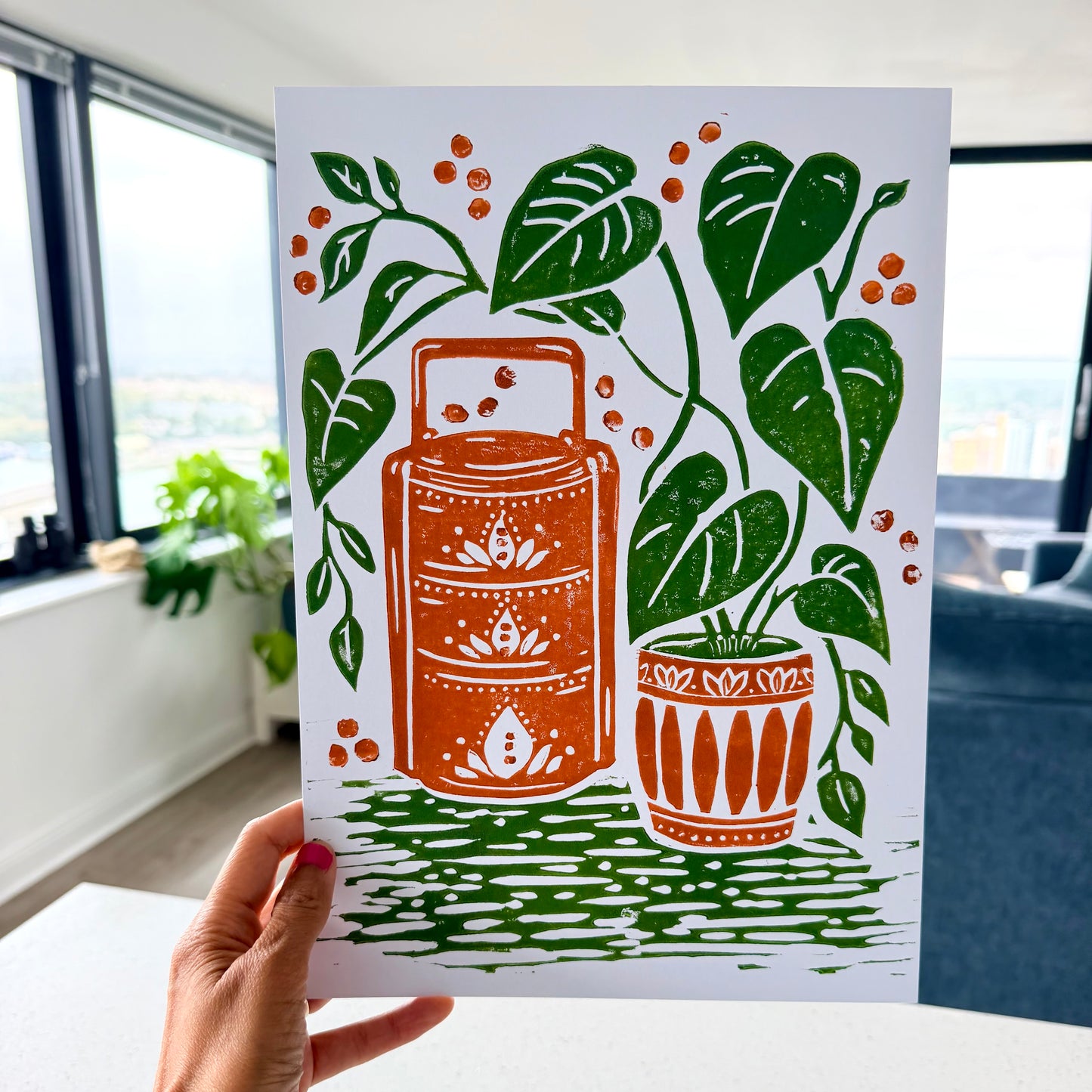 Tiffin A4 Lino Print