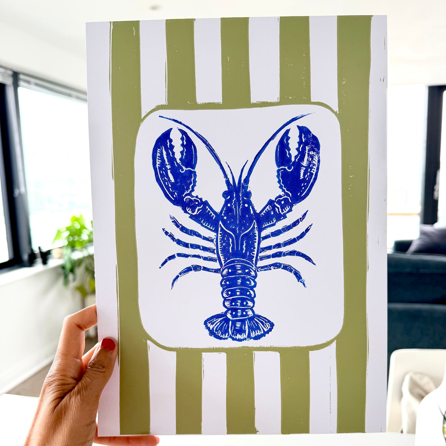 Lobster A4 Lino Print
