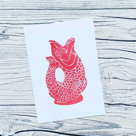 Gluggle Jug A5 Lino Print