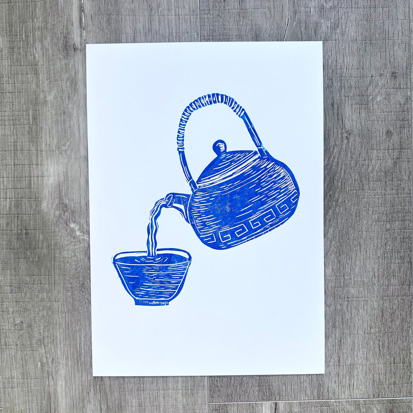 Chinese Tea Lino Print