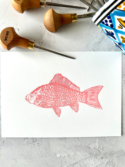 Fish A5 Lino Print