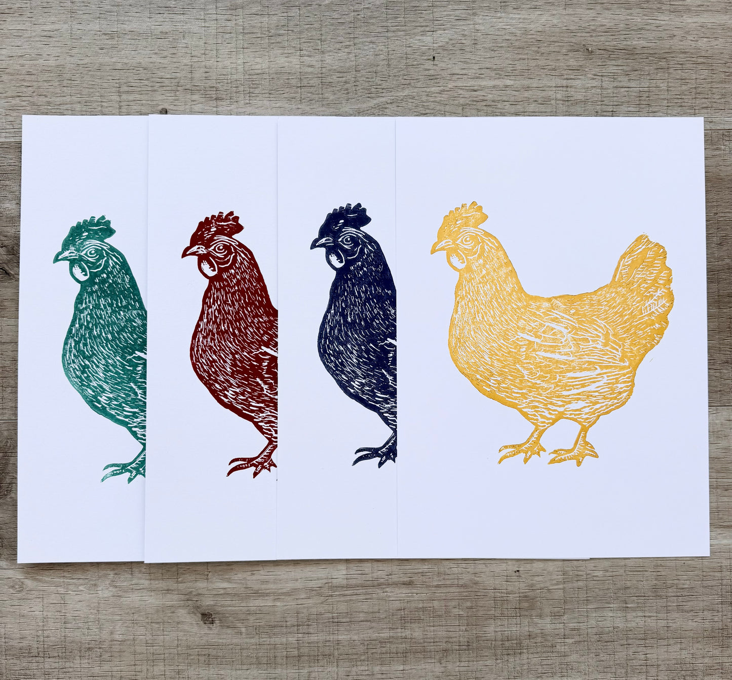 Chicken A4 Lino Print