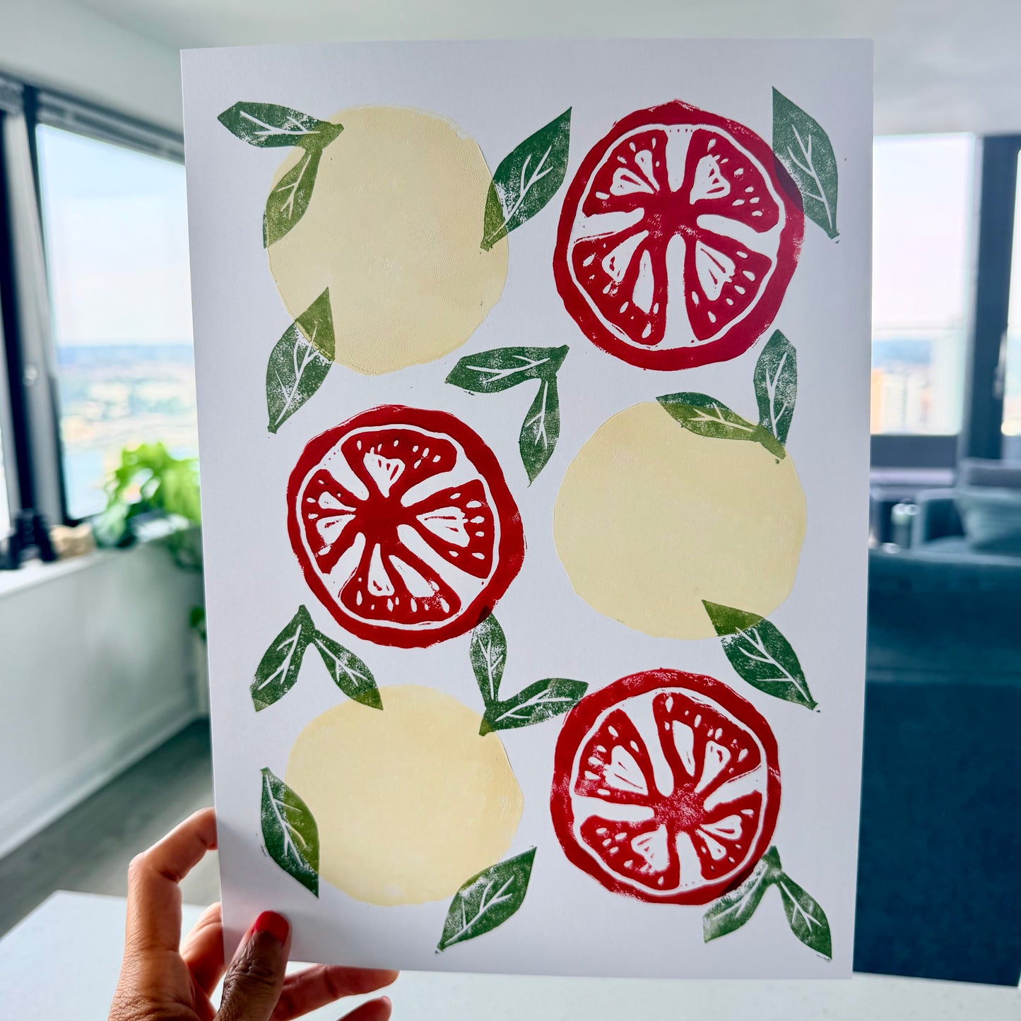 Caprese Salad A4 Lino Print