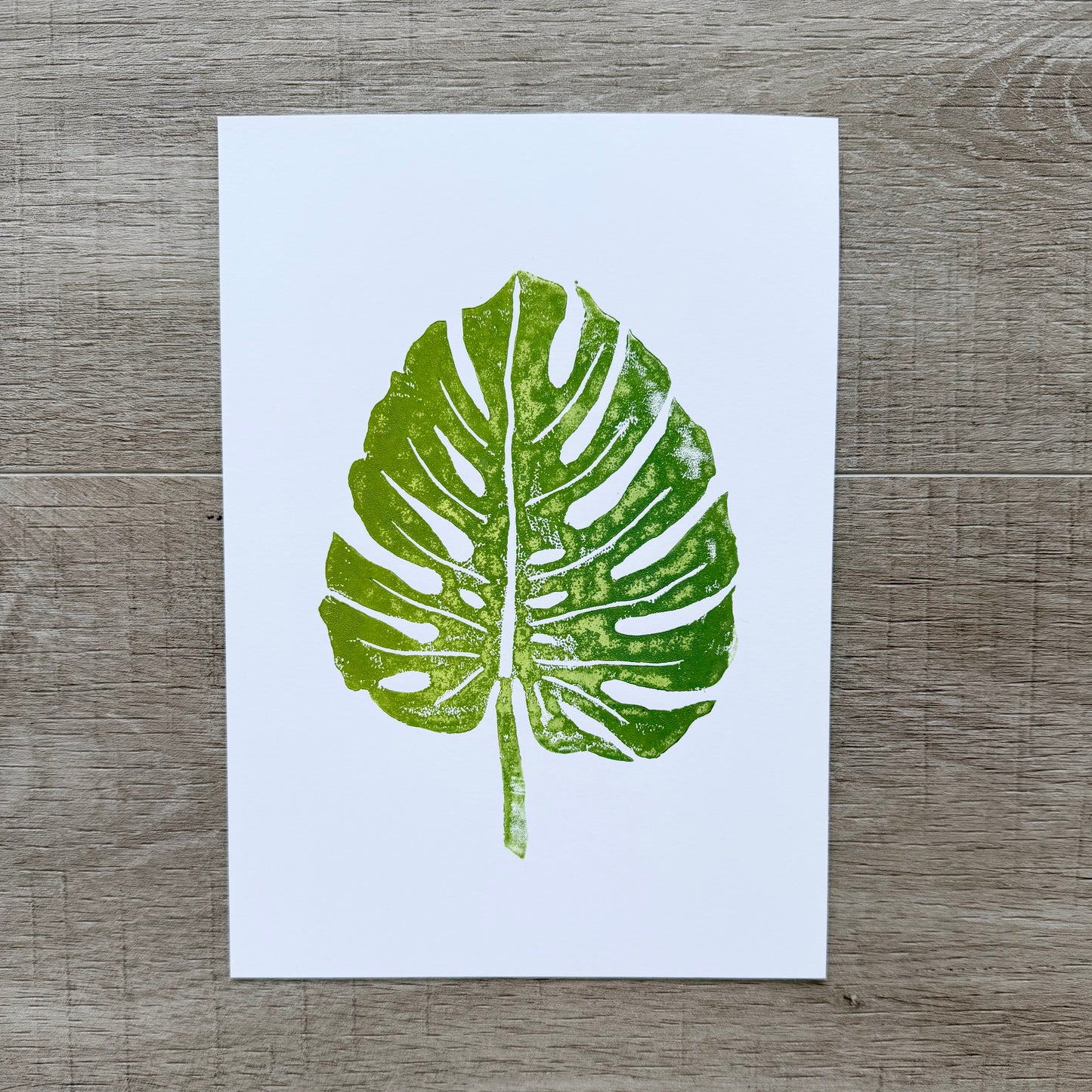 Monstera/Swiss Cheese Leaf A5 Lino Print