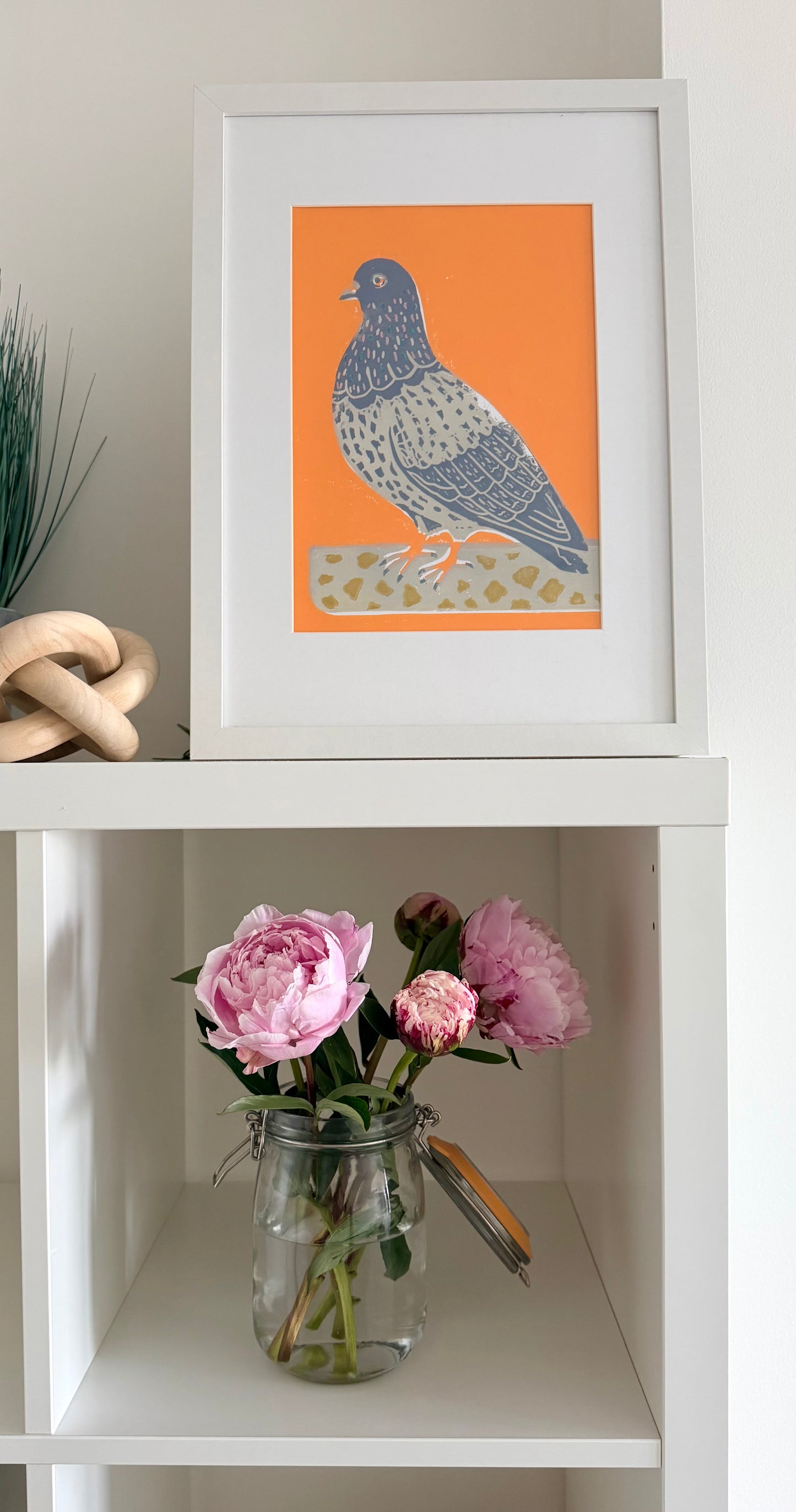 Pigeon A4 Lino Print