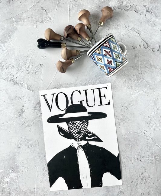 Vogue Lino Print A4