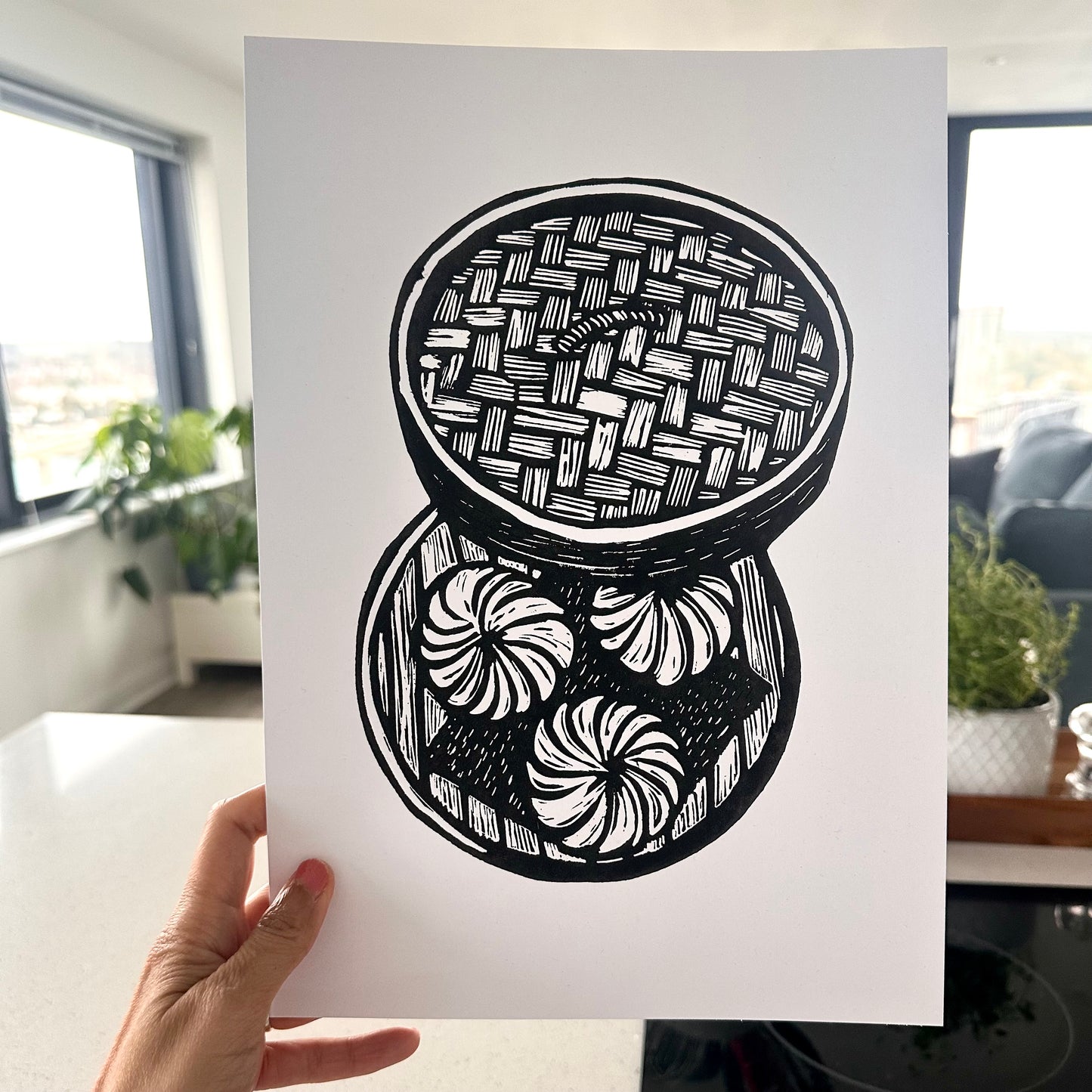 Chinese Food A4 Lino Prints