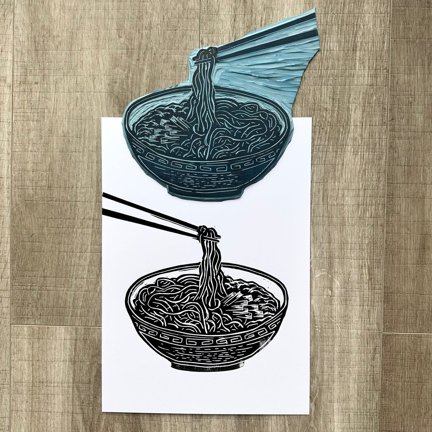 Chinese Food A4 Lino Prints