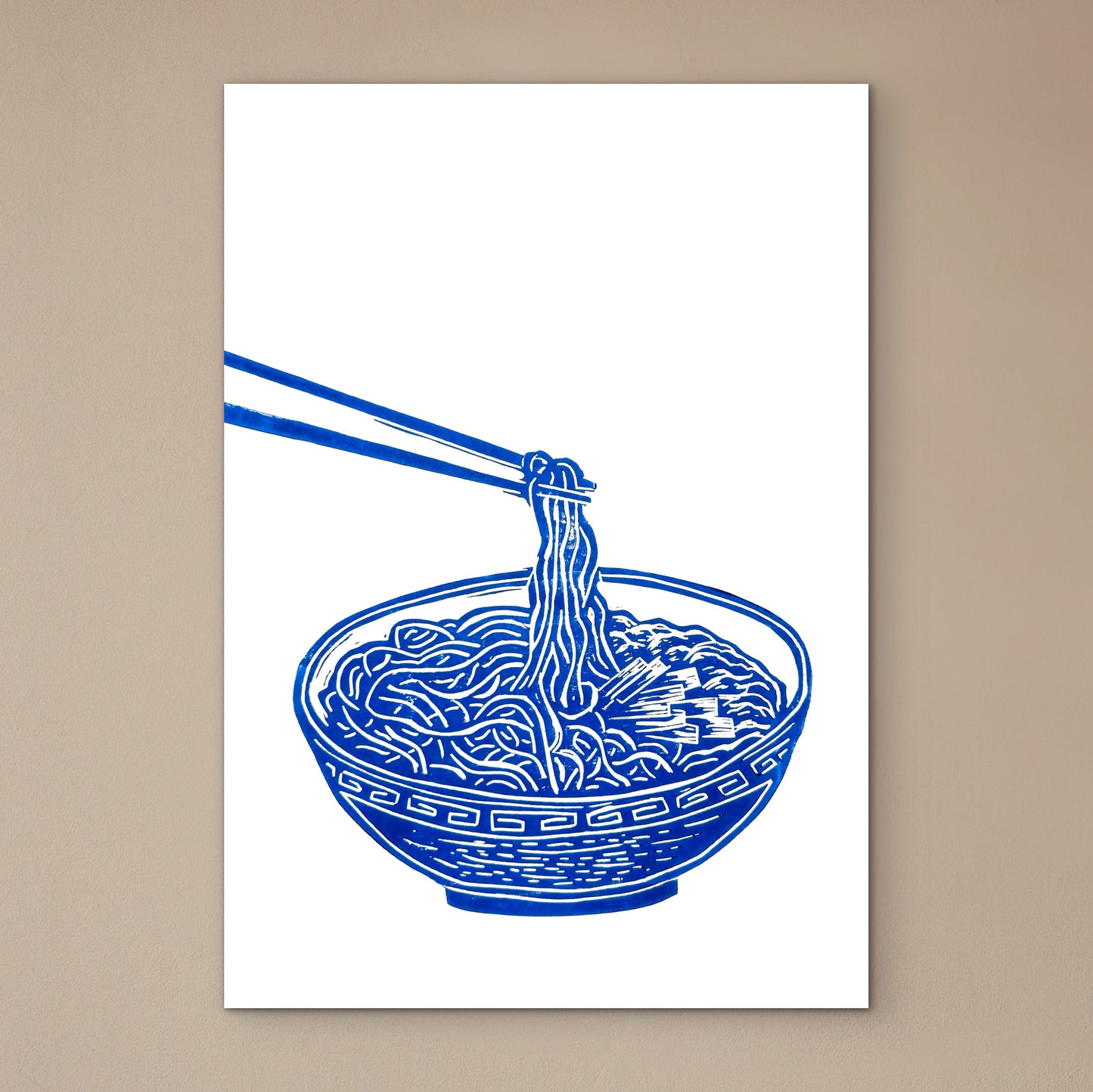 Bowl of Noodles A4 Lino Print