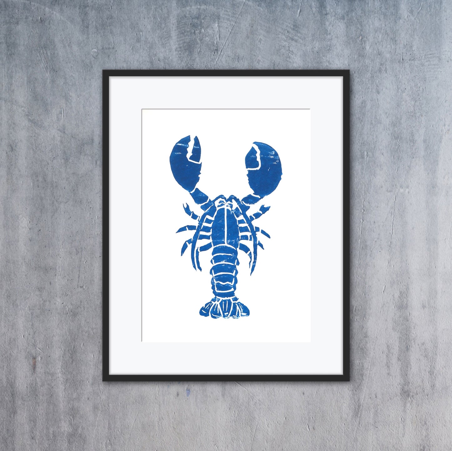 Lobster Lino Print A5