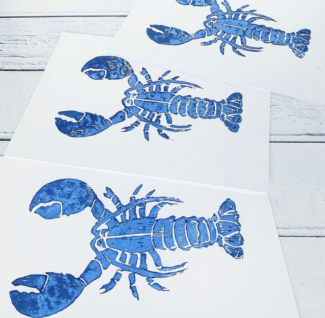 Lobster Lino Print A5